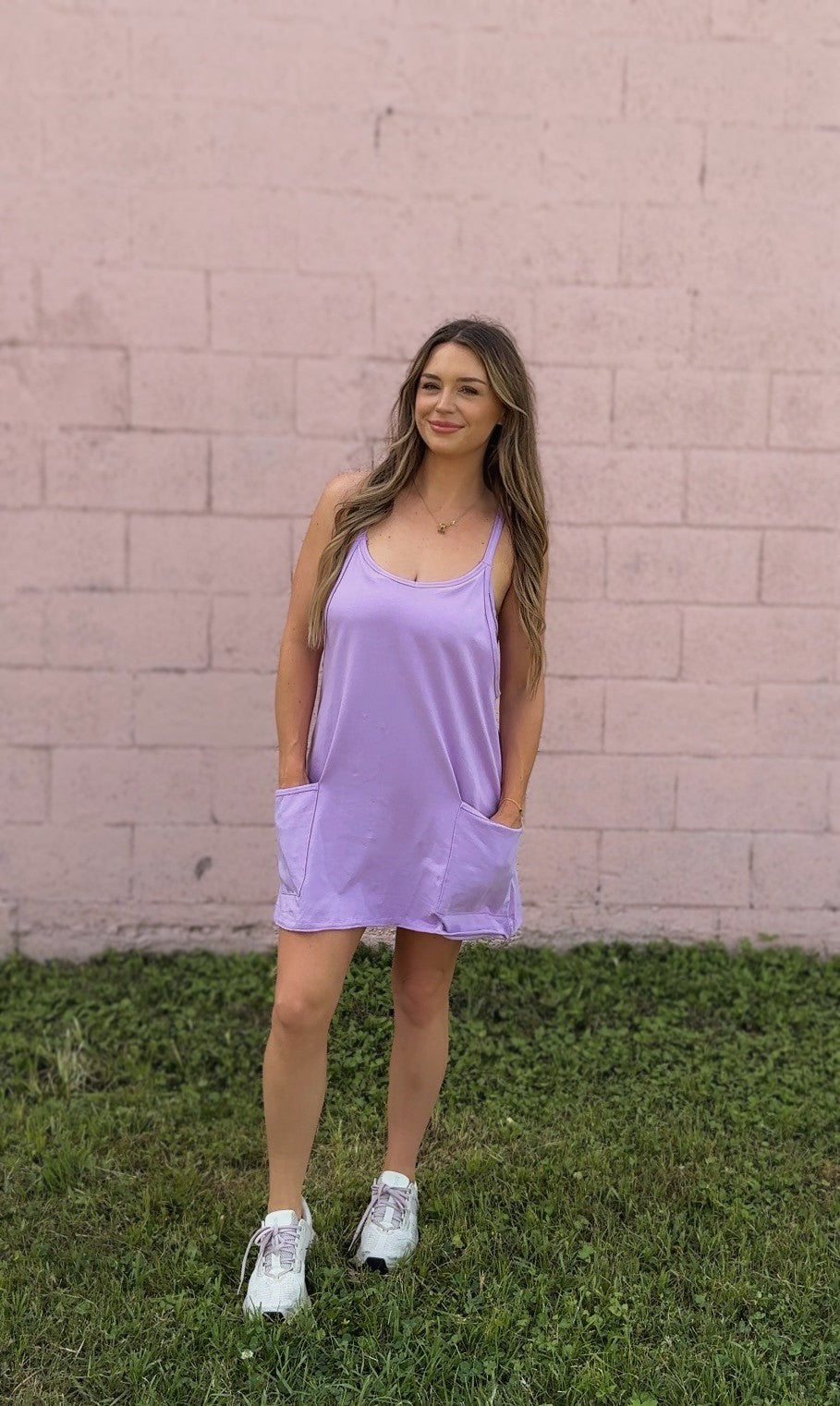 Purple Dress With Built In Romper
