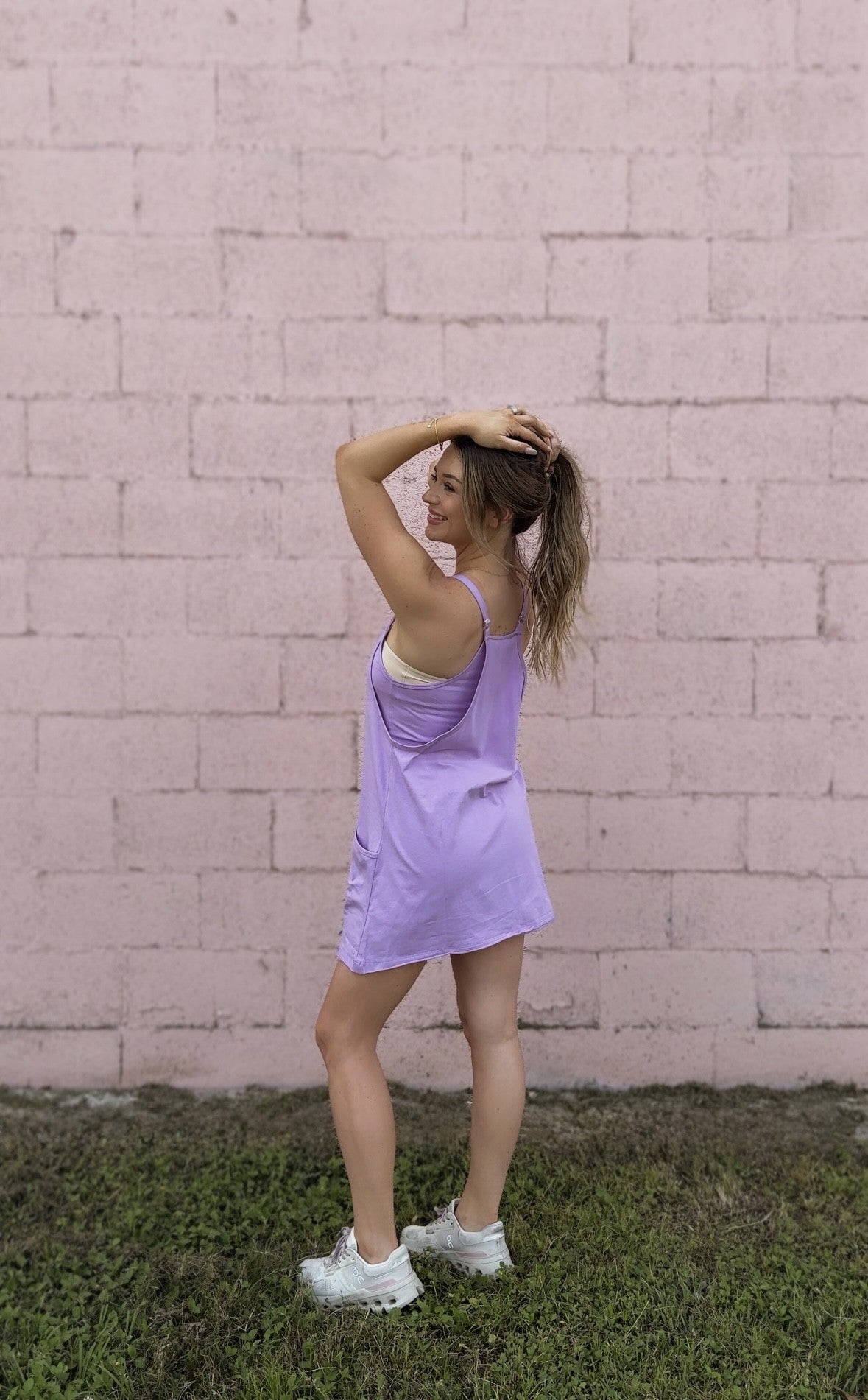 Purple Dress With Built In Romper