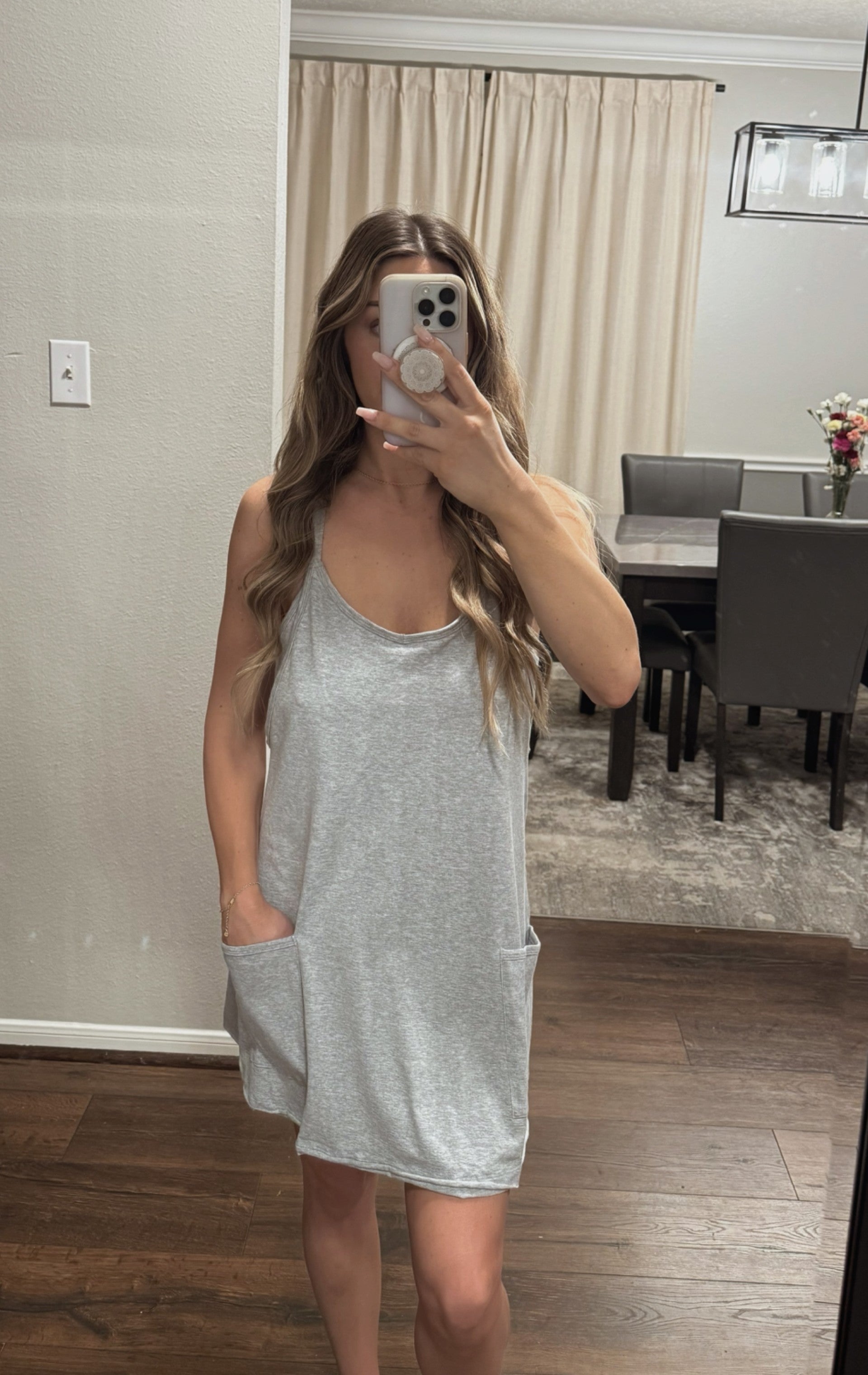 Grey Dress With Built In Romper