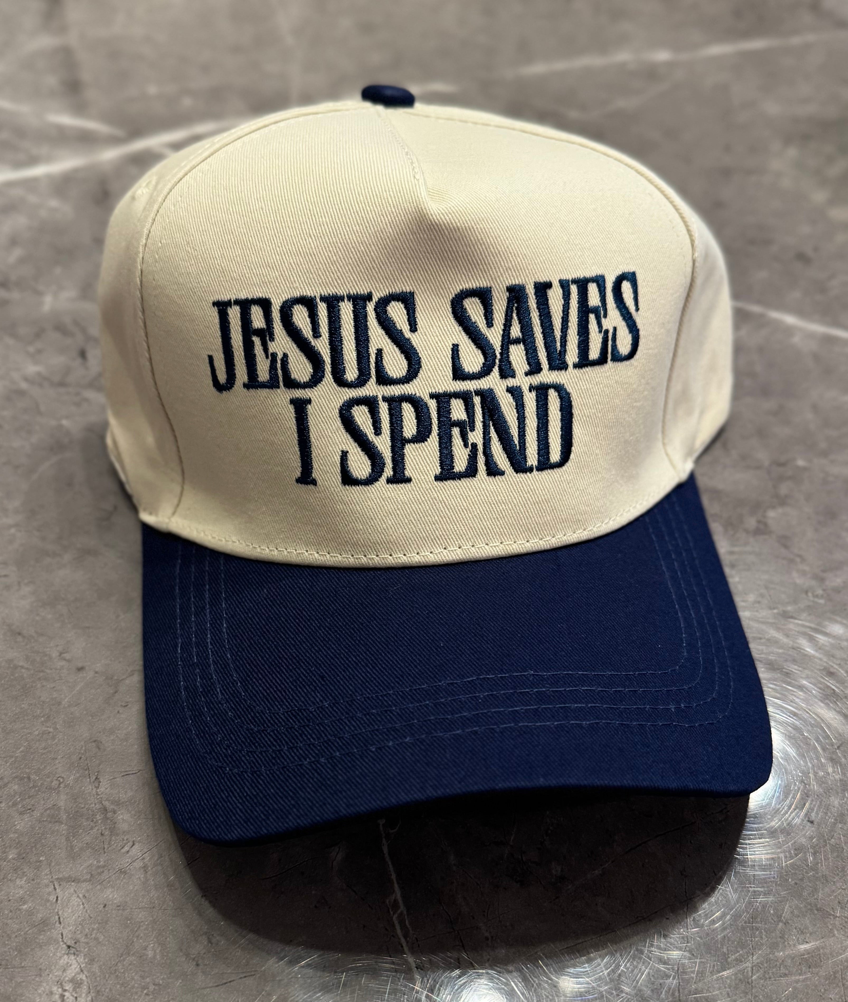 Jesus Saves I Spend Hat- navy