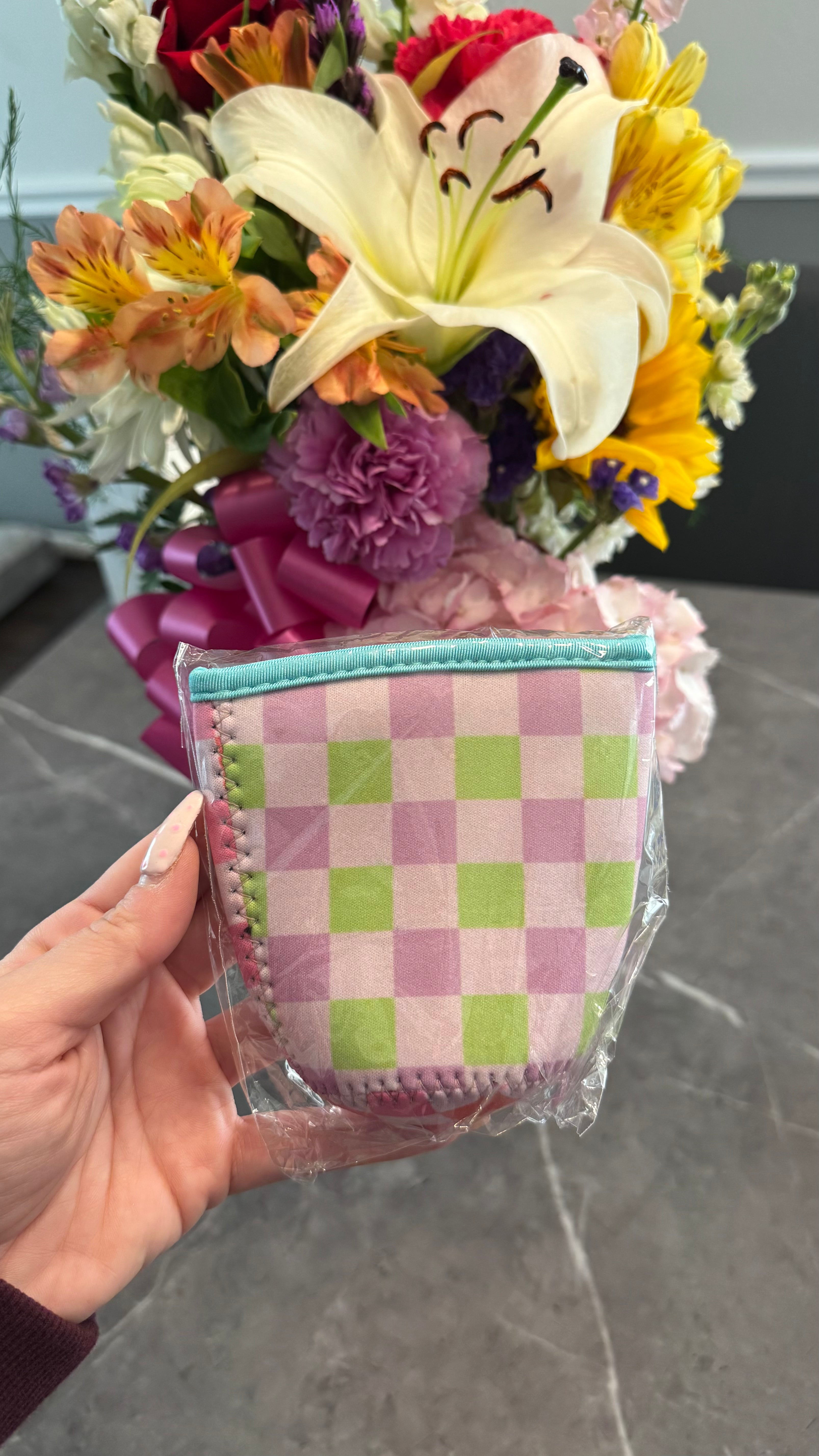 Checker Drink Sleeve- Small
