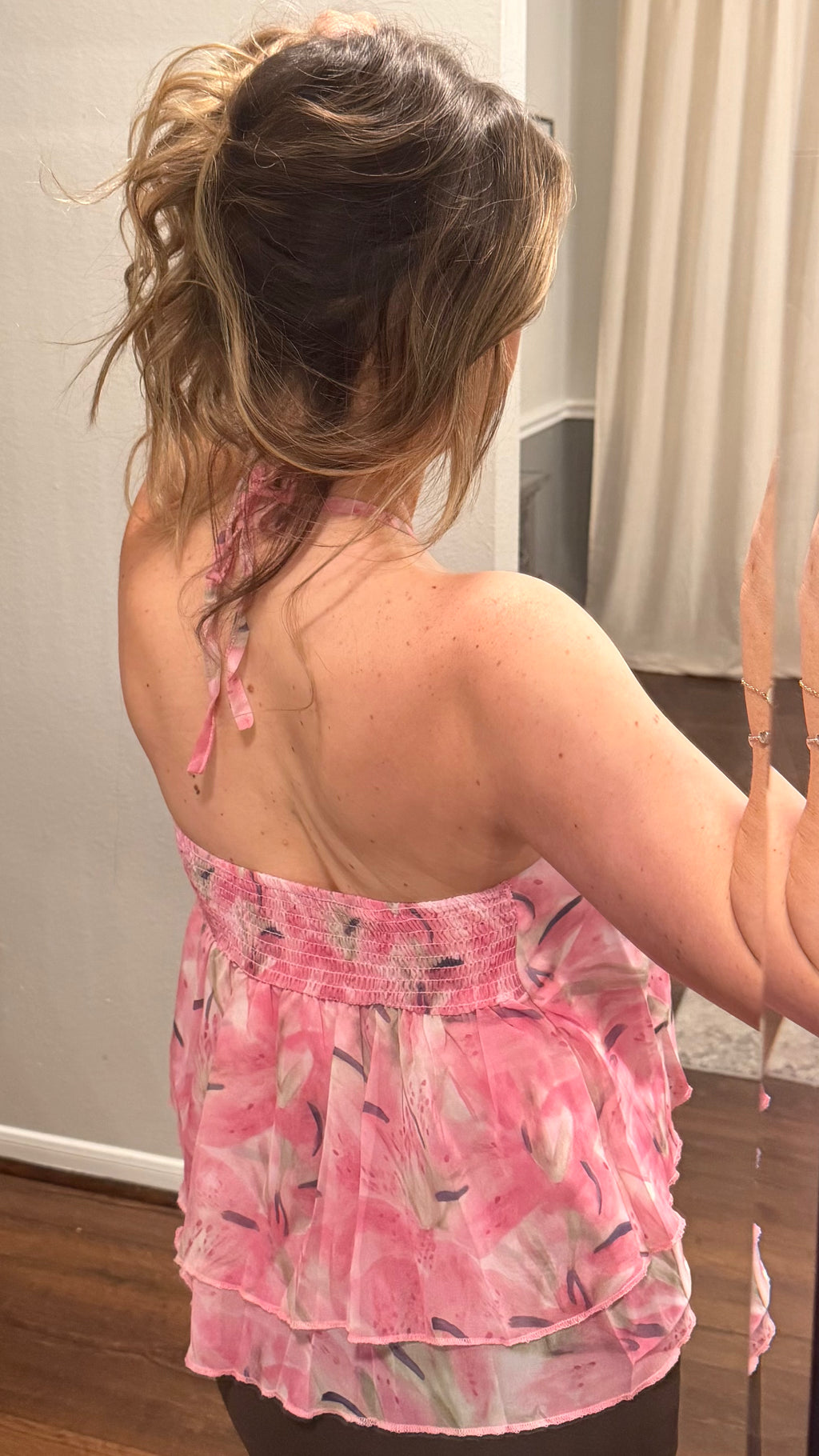 Pink Petals Halter Top