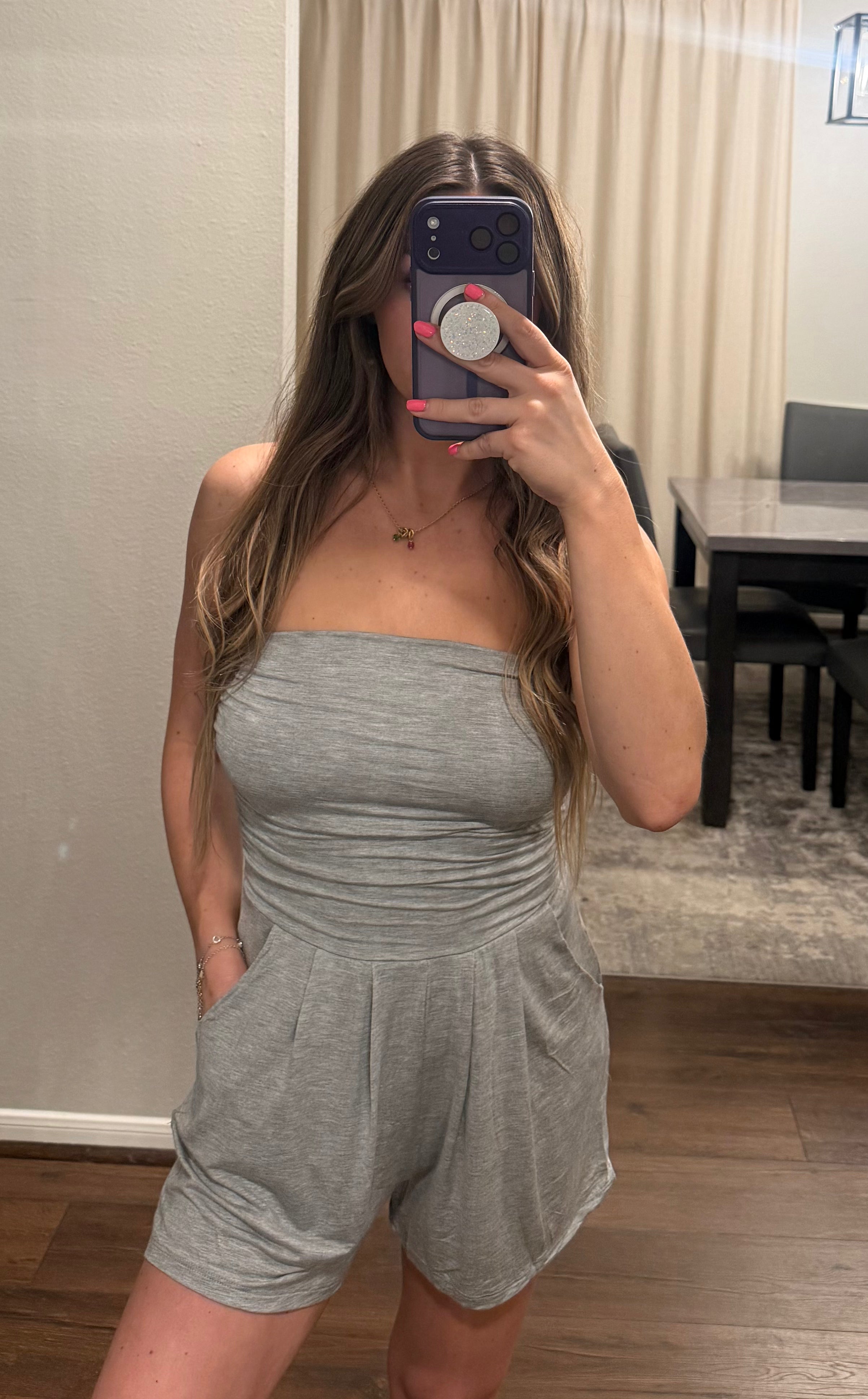 Grey Tube Romper