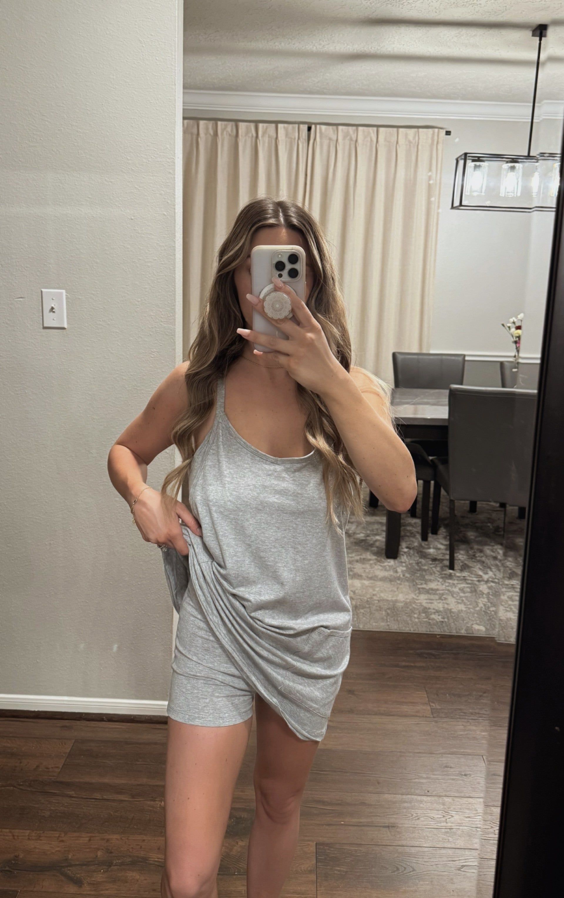 Grey Dress With Built In Romper