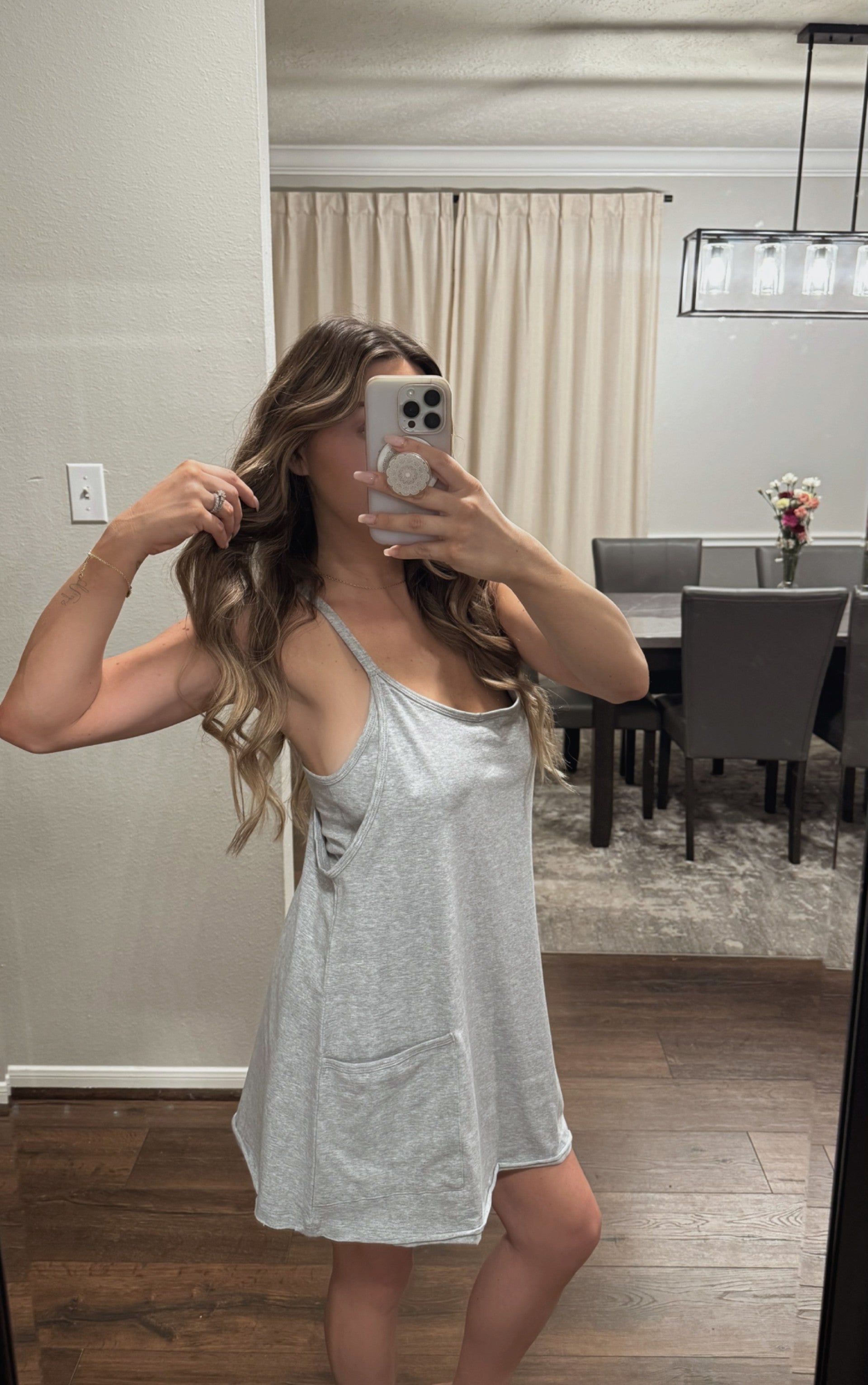 Grey Dress With Built In Romper